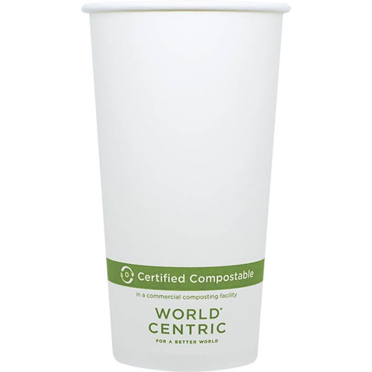 World Centric 20 oz FSC Paper Hot Cup, White, Compostable (QTY 1000), SKU CU-PA-20