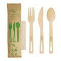 World Centric 6.7" Bamboo Cutlery Set (Fork/Knife/Spoon/Napkin) (QTY:250)