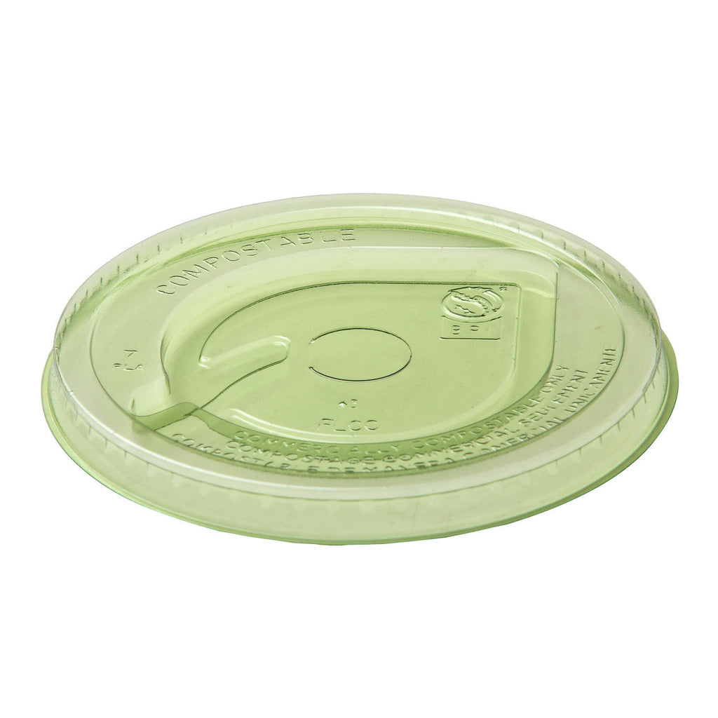 Eco-Products GreenStripe Compostable Cold Cup Flat Lids 12-20 oz, Green (QTY 1000), SKU EP-FLCCGN