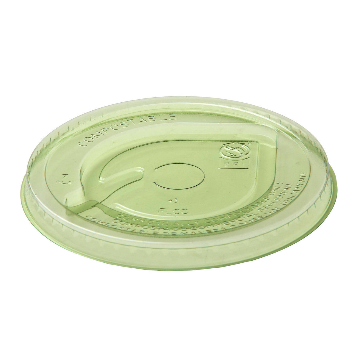 Eco-Products GreenStripe Compostable Cold Cup Flat Lids 12-20 oz, Green (QTY 1000), SKU EP-FLCCGN