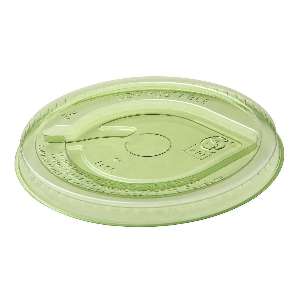 Eco-Products GreenStripe Compostable Cold Cup Flat Lids 12-20 oz, Green (QTY 1000), SKU EP-FLCCGN