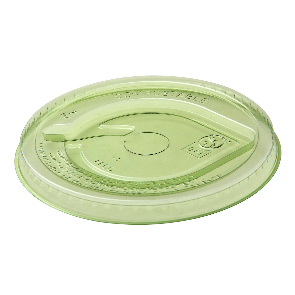 Eco-Products GreenStripe Compostable Cold Cup Flat Lids 12-20 oz, Green (QTY 1000), SKU EP-FLCCGN