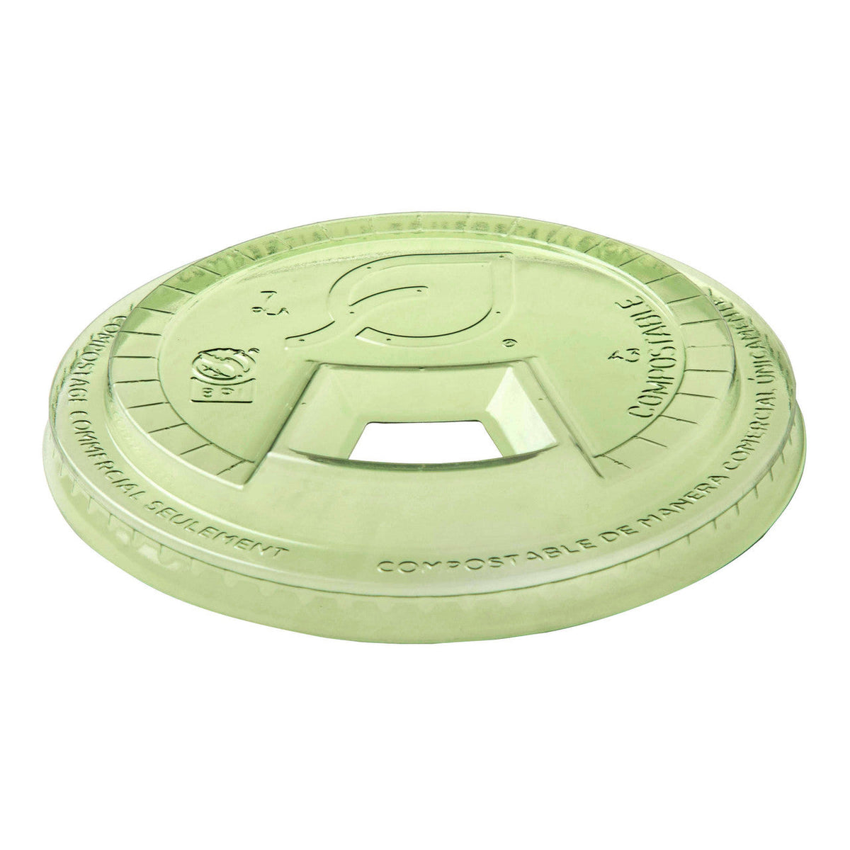 Eco-Products GreenStripe Compostable PLA Sip Lid for 9-24 oz Cold Cups, Green (QTY 1000), SKU EP-FLCSGN