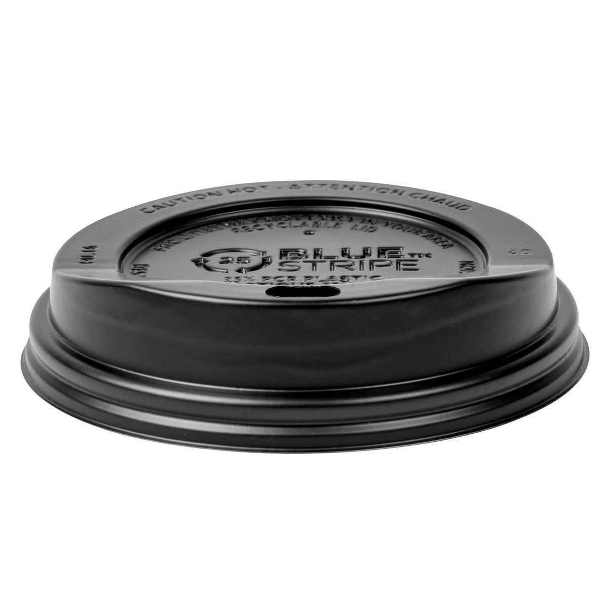 Eco-Products BlueStripe EcoLid Black Hot Cup Lid, 25% Recycled Content, Fits 10-20 oz Cups (QTY 1000), SKU EP-HL16-BR