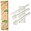 GreenStripe Renewable & Compostable Paper Cutlery Fork/Knife/Spoon/Napkin Kit FSC MIX CREDIT (QTY:250)