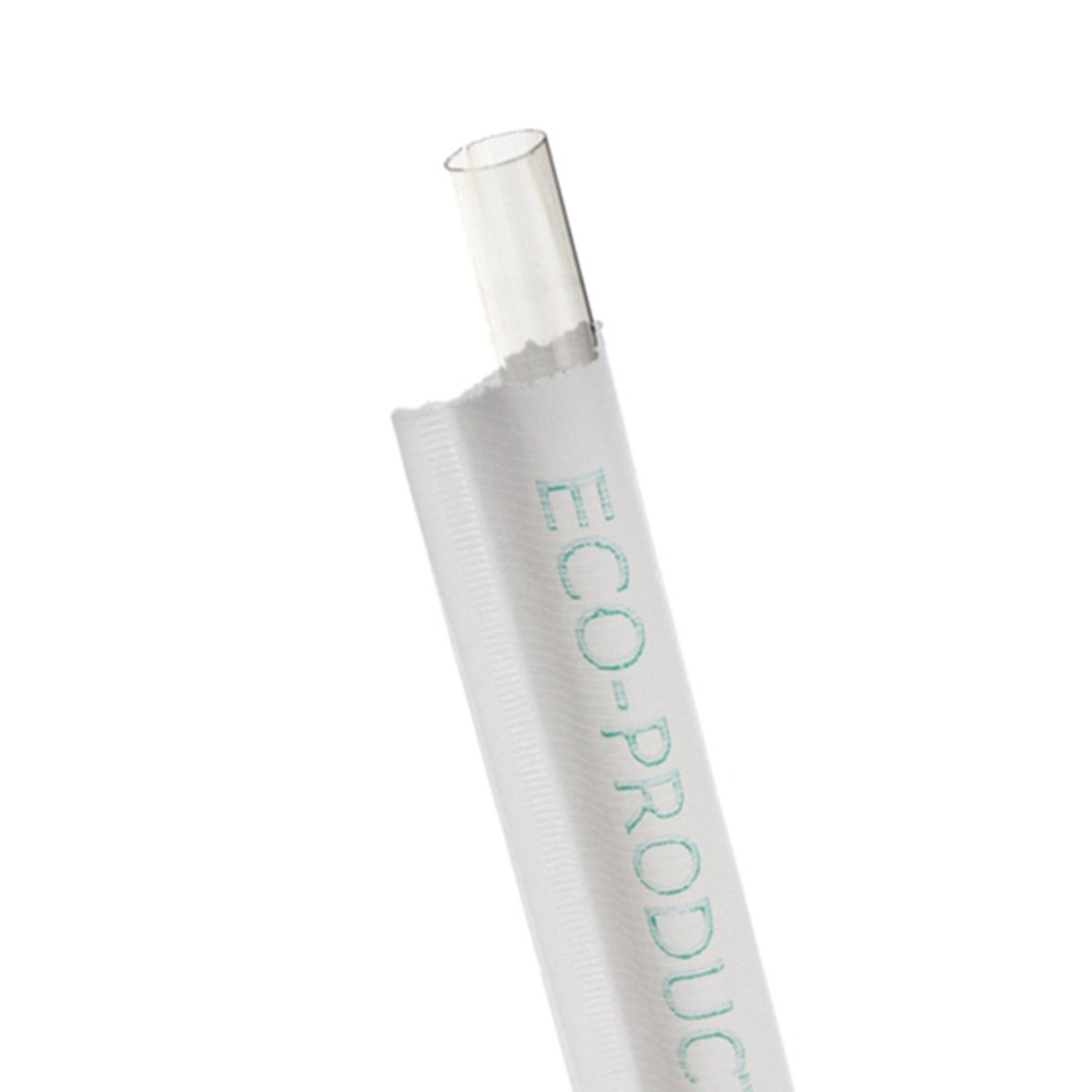 Eco-Products GreenStripe 7.75in Clear Wrapped PLA Straws, 8mm Diameter (QTY 7200), SKU EP-ST780