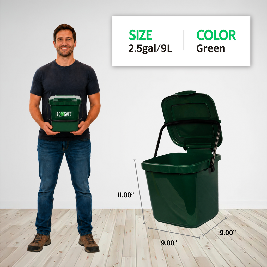 EcoSafe 2.5 Gallon Bin Caddy & Liners (QTY: 1 Bin + 90 Liners)