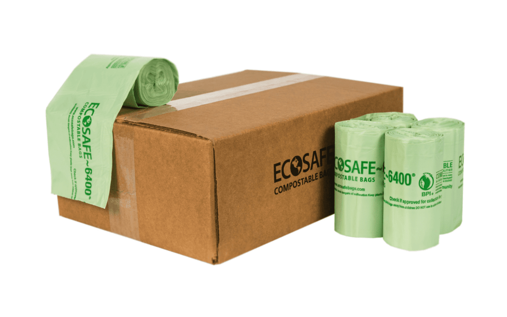 EcoSafe 7 Gallon Compostable Bag Liners - 18 x 25" (4-Roll Pack, QTY:48)