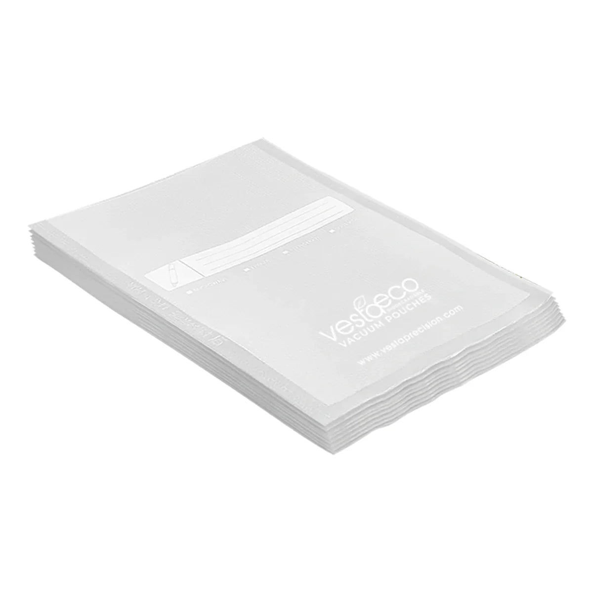 VestaEco Compostable Chamber Vacuum Seal Pouches, 8" × 12" Quart Size (QTY 100), SKU 218112
