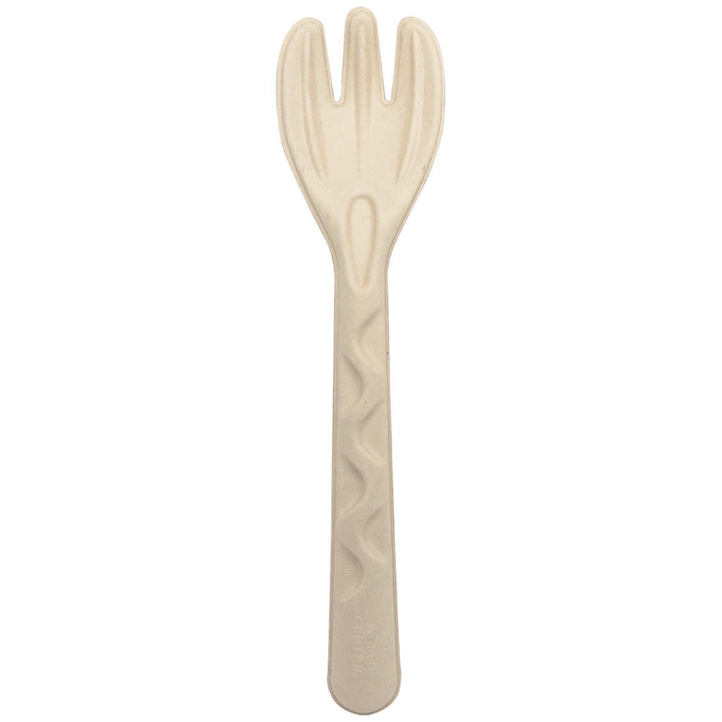 World Centric 10 in Compostable Fiber Serving Fork Plant Fiber Utensil (QTY 100), SKU SF-FB-10-LF