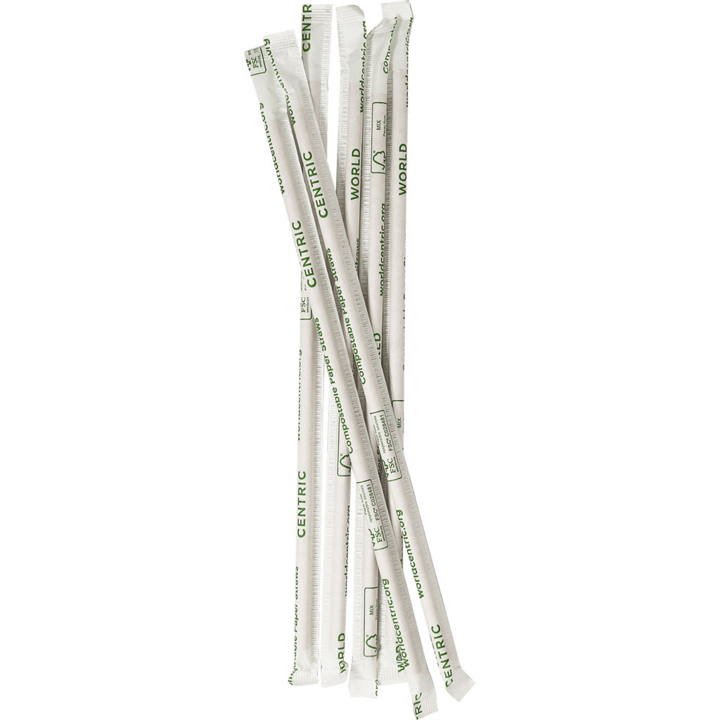 World Centric 10 in Compostable Kraft Paper Straw Wrapped FSC Certified (QTY 4000), SKU ST-PA-10W-K