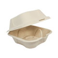 World Centric 6x6x3" Fiber Burger Box, Laminated (QTY:500)