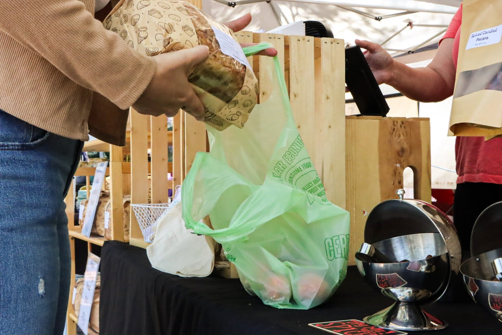 BioBag Compostable Shopping Bags with Handles 16.1x19.7in (QTY 500), SKU RegSHOP
