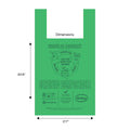 BioBag Large Compostable Shopper Bag with Handles, 17.7 x 22.8 in, 0.90 mil, Green (QTY 500), SKU LrgSHOP