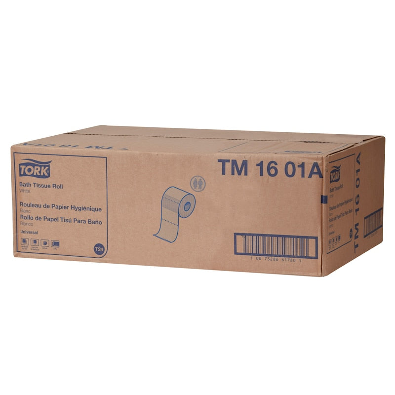 Tork Universal 2-Ply Bath Tissue Roll, 500 Sheets, 156.25 ft, White (QTY 96), SKU TM1601A