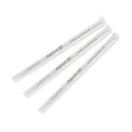 Vegware 8.25 in PLA Drinking Straw 7mm Translucent Green Stripe Individually Wrapped (QTY 3000), SKU VW-STPLA8257-GSW